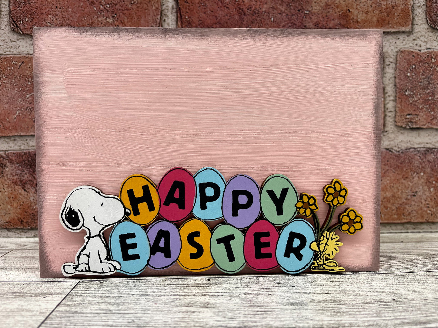 Peanuts Snoopy & Woodstock Happy Easter - unpainted wood ready for you to paint
