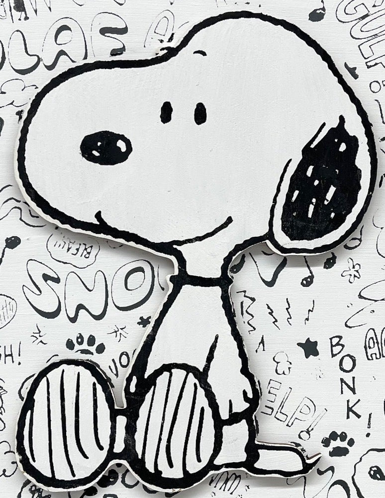 Peanuts - Snoopy Comic Pattern - Cutout unpainted wood ready for you to paint