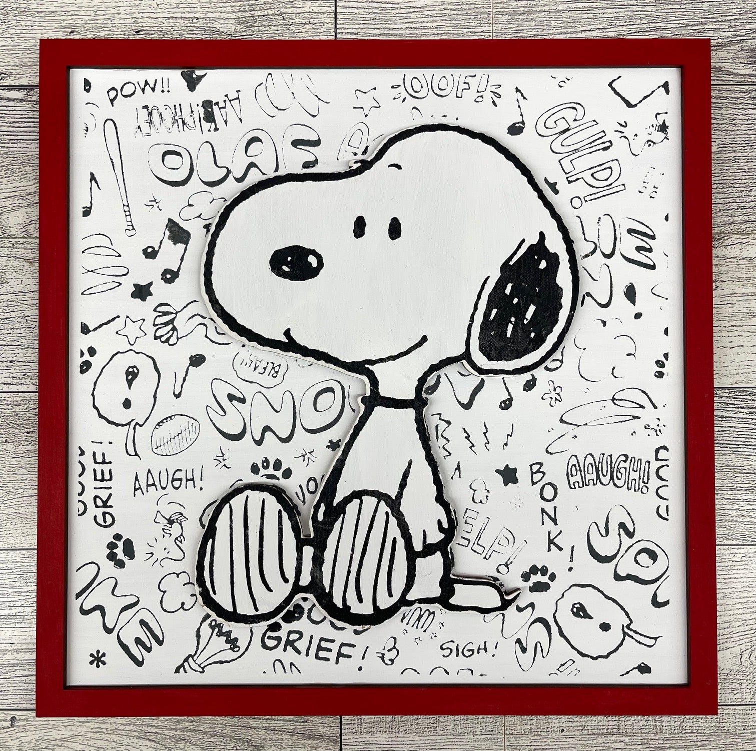 Peanuts - Snoopy Comic Pattern - Cutout unpainted wood ready for you t ...