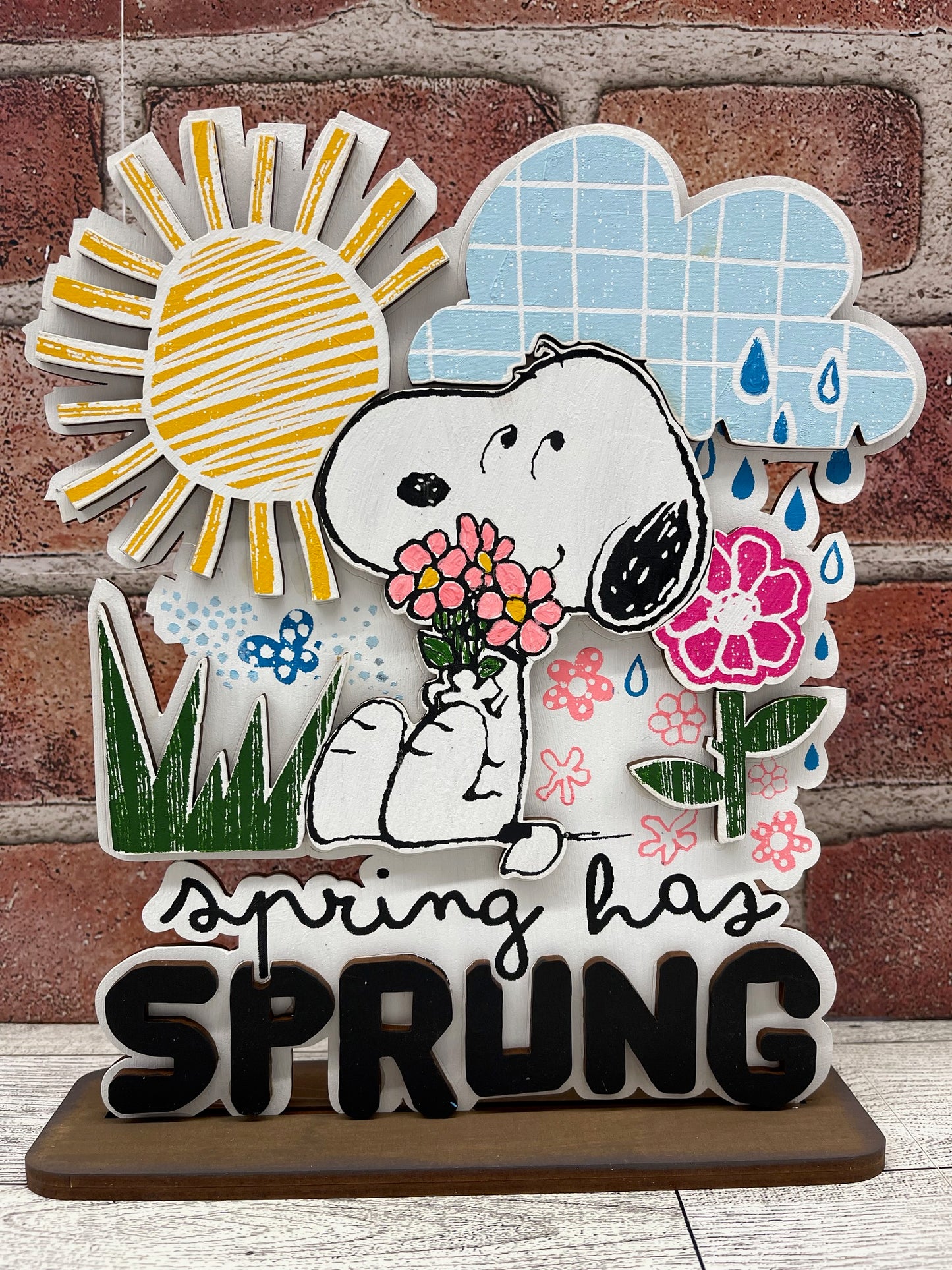 Peanuts - Snoopy Spring has Sprung - Cutout unpainted wood ready for you to paint