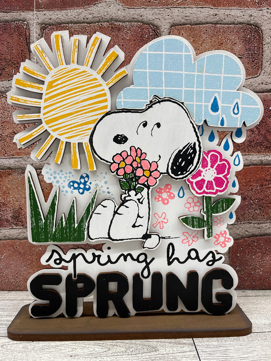 Peanuts - Snoopy Spring has Sprung - Cutout unpainted wood ready for you to paint