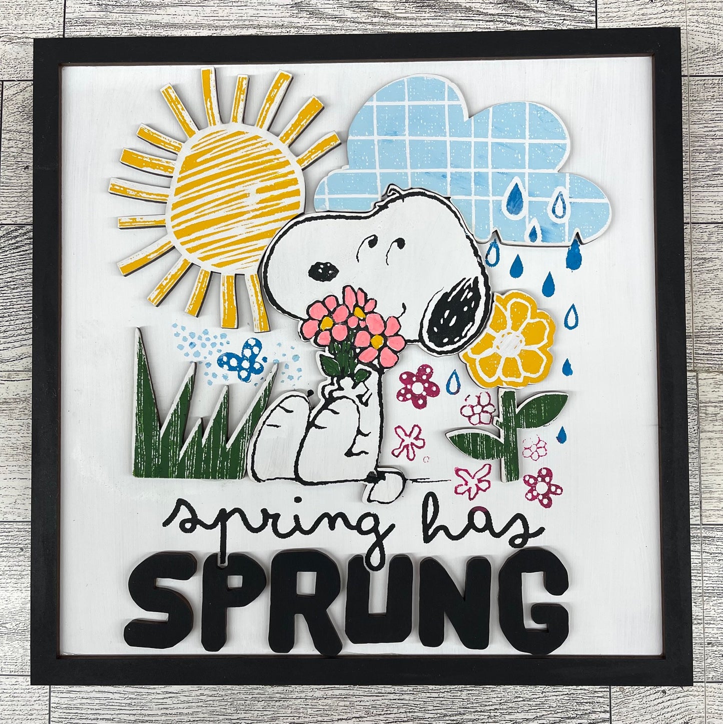 Peanuts - Snoopy Spring has Sprung - Cutout unpainted wood ready for you to paint