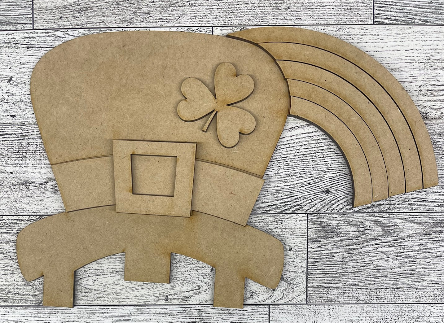 St. Patrick's Day Gnome  Changeable Door Sign cutouts - unpainted wooden cutouts, ready for you to paint
