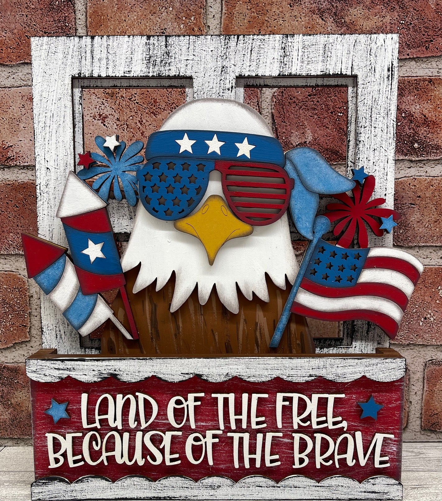 Patriotic Bald Eagle - Insert for Changeable Window Box unpainted wood cutouts, ready for you to paint (Copy)