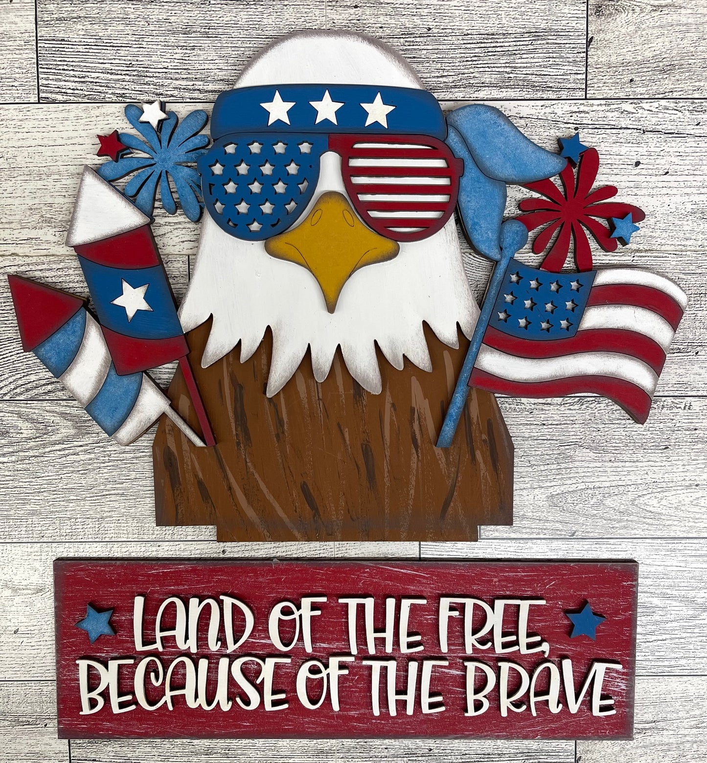 Patriotic Bald Eagle - Insert for Changeable Window Box unpainted wood cutouts, ready for you to paint (Copy)