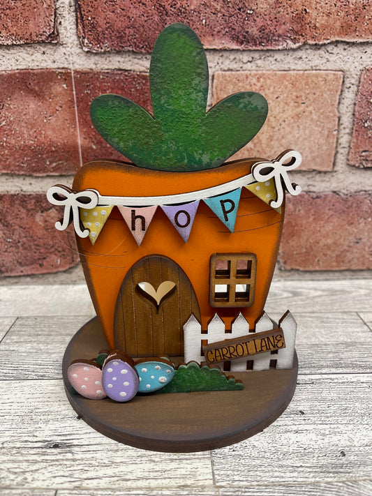 $5.00 Friday - Carrot House with votive - unpainted cutouts ready for you to finish