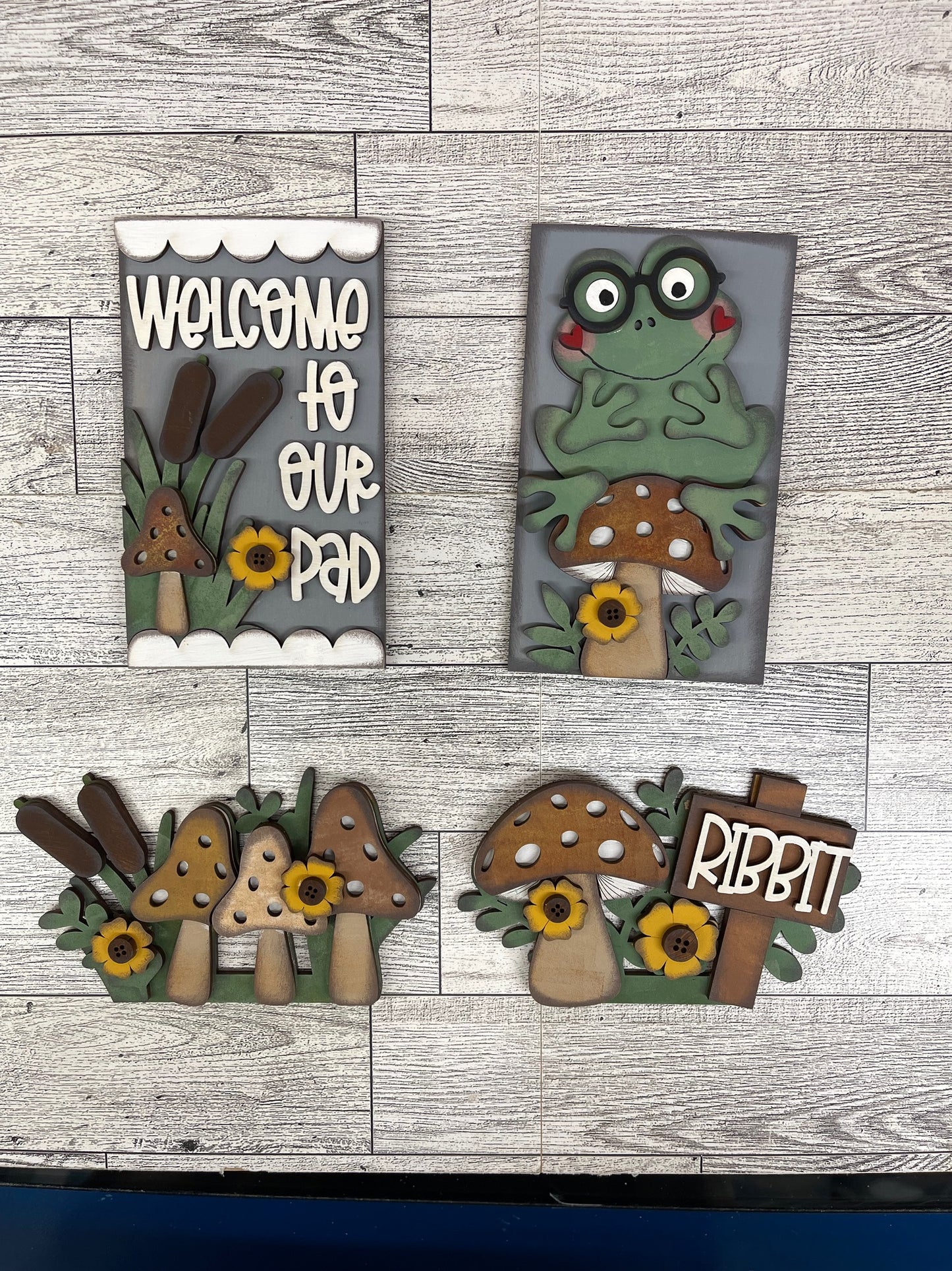 Frog - Welcome to our Pad Insert for the Cottage Cabinet - unpainted wooden cutouts, ready for you to paint