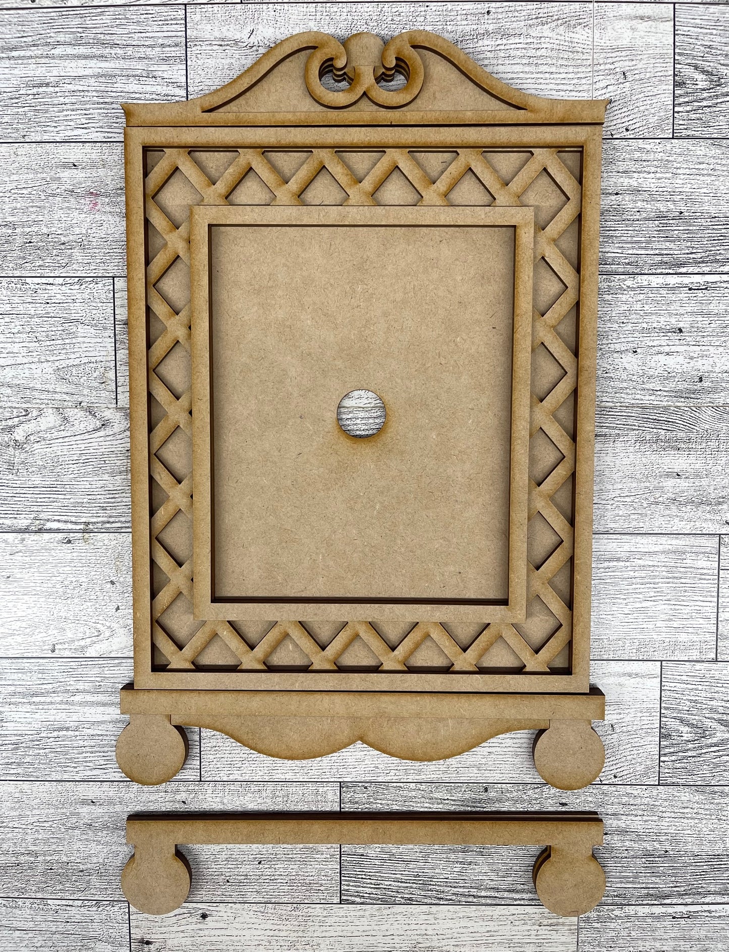 Frame for 5 x 6.25 signs - wood  cutouts - unpainted wooden cutouts, ready for you to paint