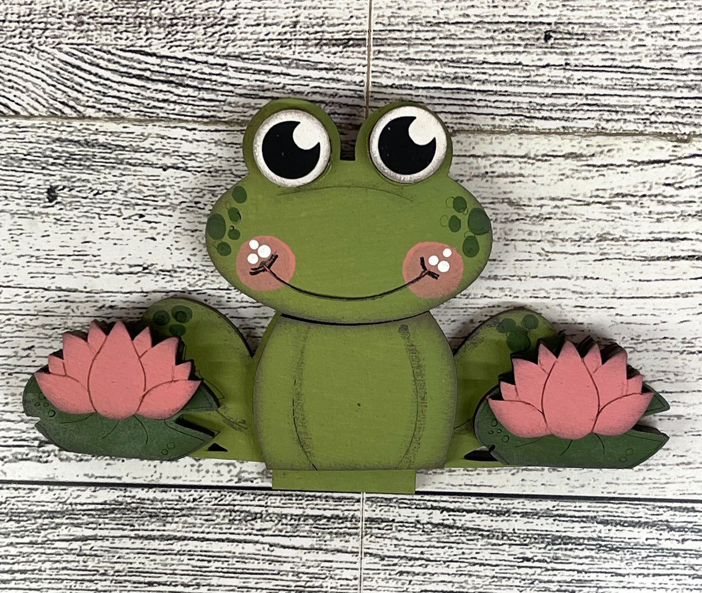 Mini Spring Frog Basket Insert Add-On - unpainted wood cutouts, ready for you to paint
