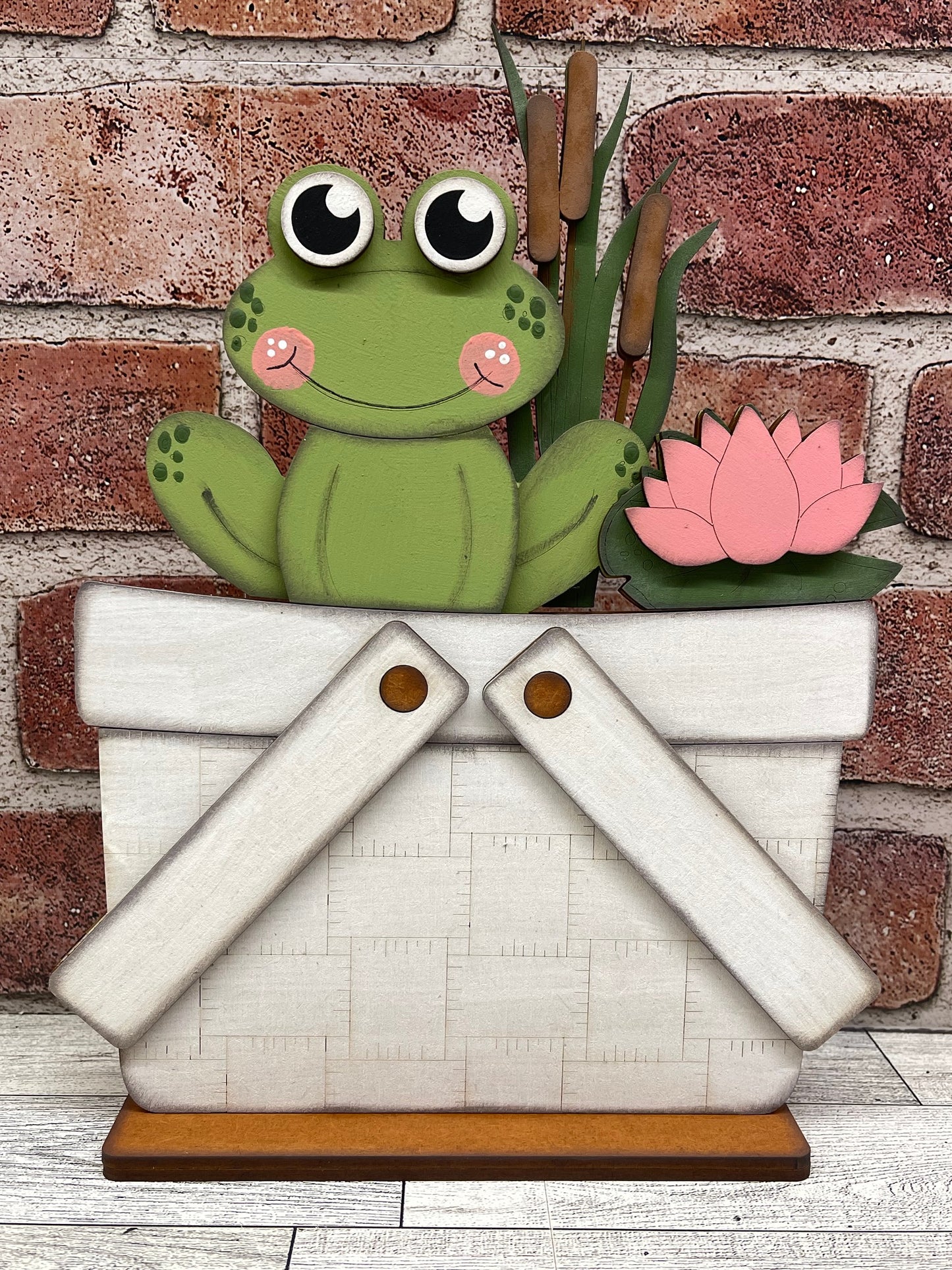 Spring Frog Basket Insert Add-On - unpainted wood cutouts, ready for you to paint