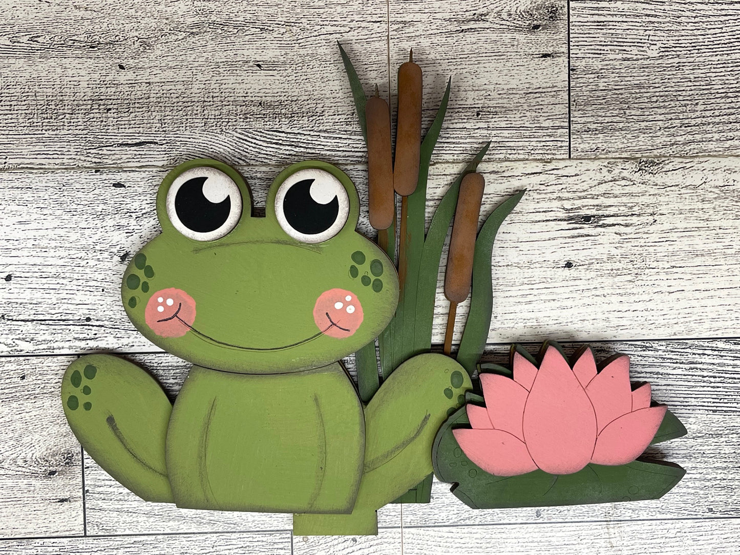 Spring Frog Basket Insert Add-On - unpainted wood cutouts, ready for you to paint