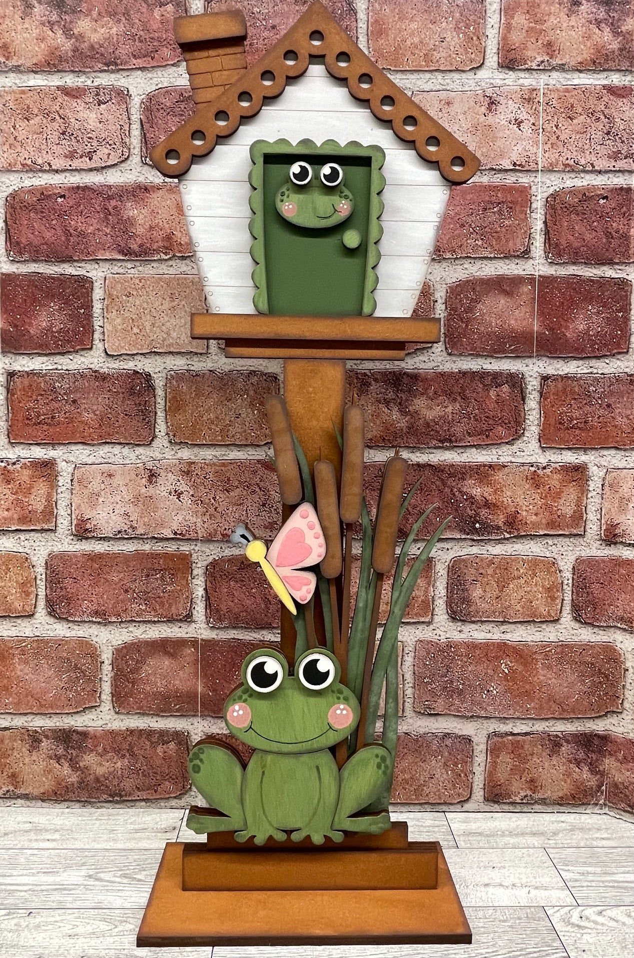 Spring Frog Birdhouse Insert - unpainted cutouts, ready to paint
