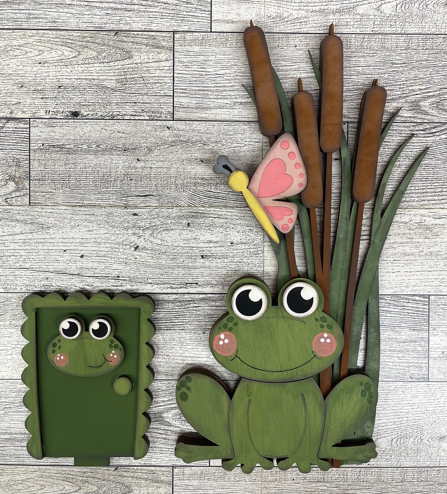 Spring Frog Birdhouse Insert - unpainted cutouts, ready to paint