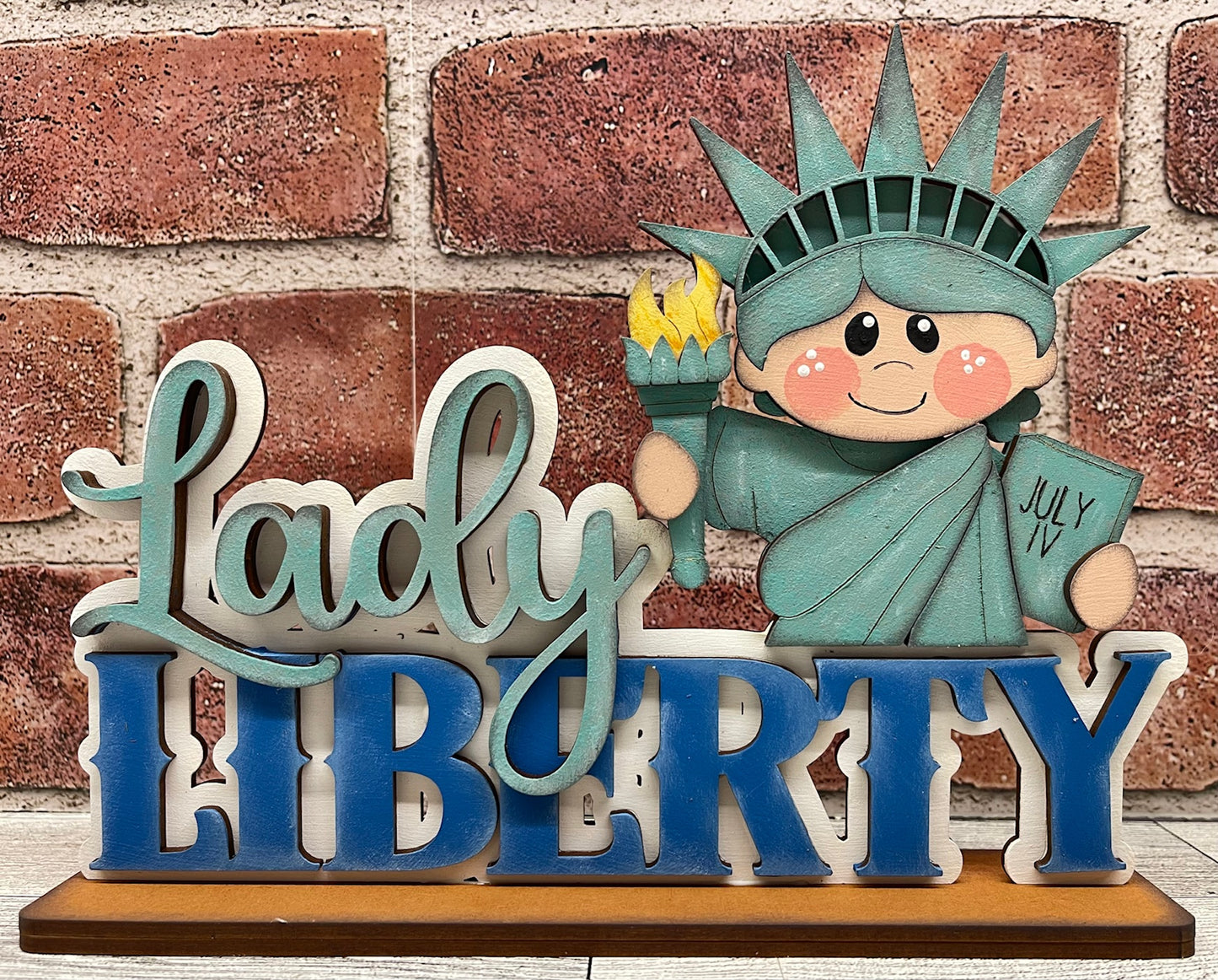 Lady Liberty - Patriotic Stander - unpainted wooden cutouts, ready for you to paint