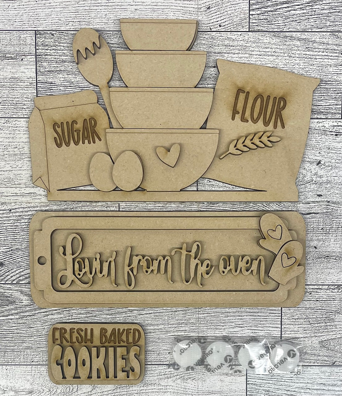 Lovin' from the Oven Truck Insert cutouts - unpainted wooden cutouts, ready for you to paint