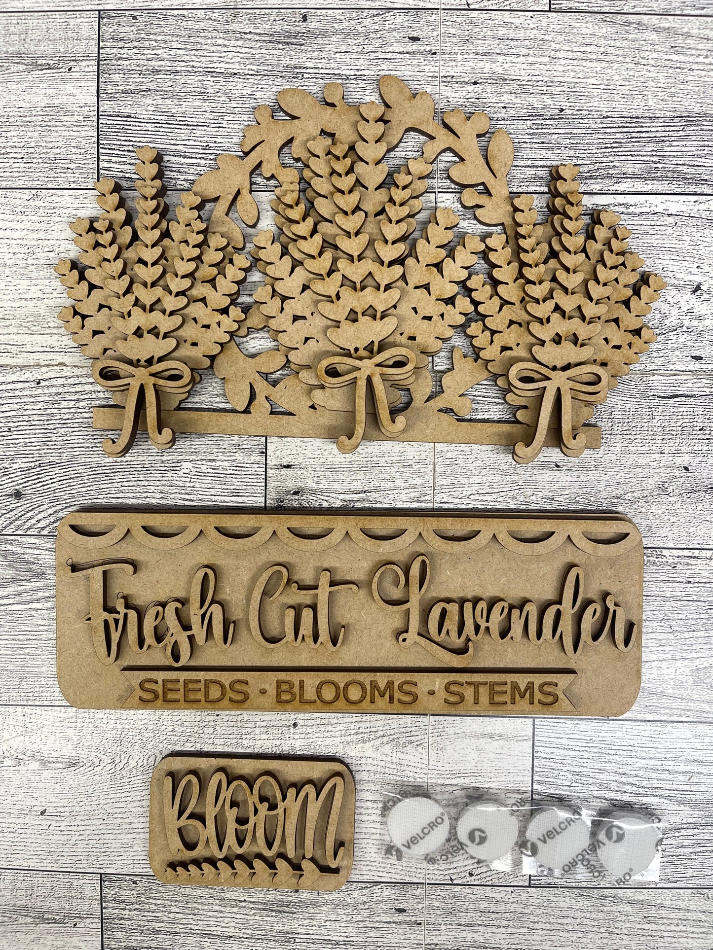 Lavender Truck Insert - wood  cutouts - unpainted wooden cutouts, ready for you to paint