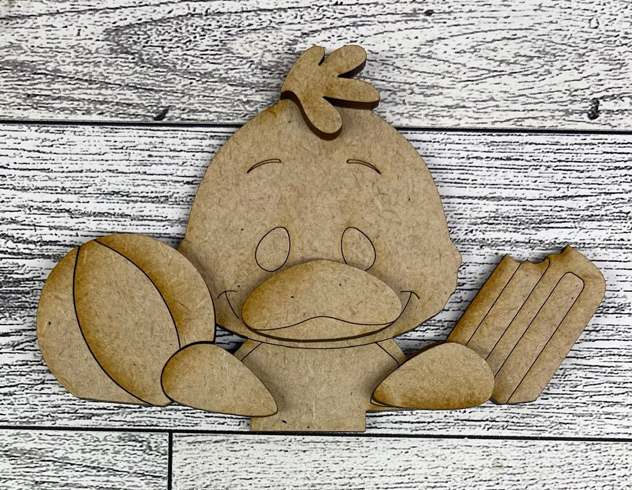 Mini Summer Duck Basket Insert Add-On - unpainted wood cutouts, ready for you to paint