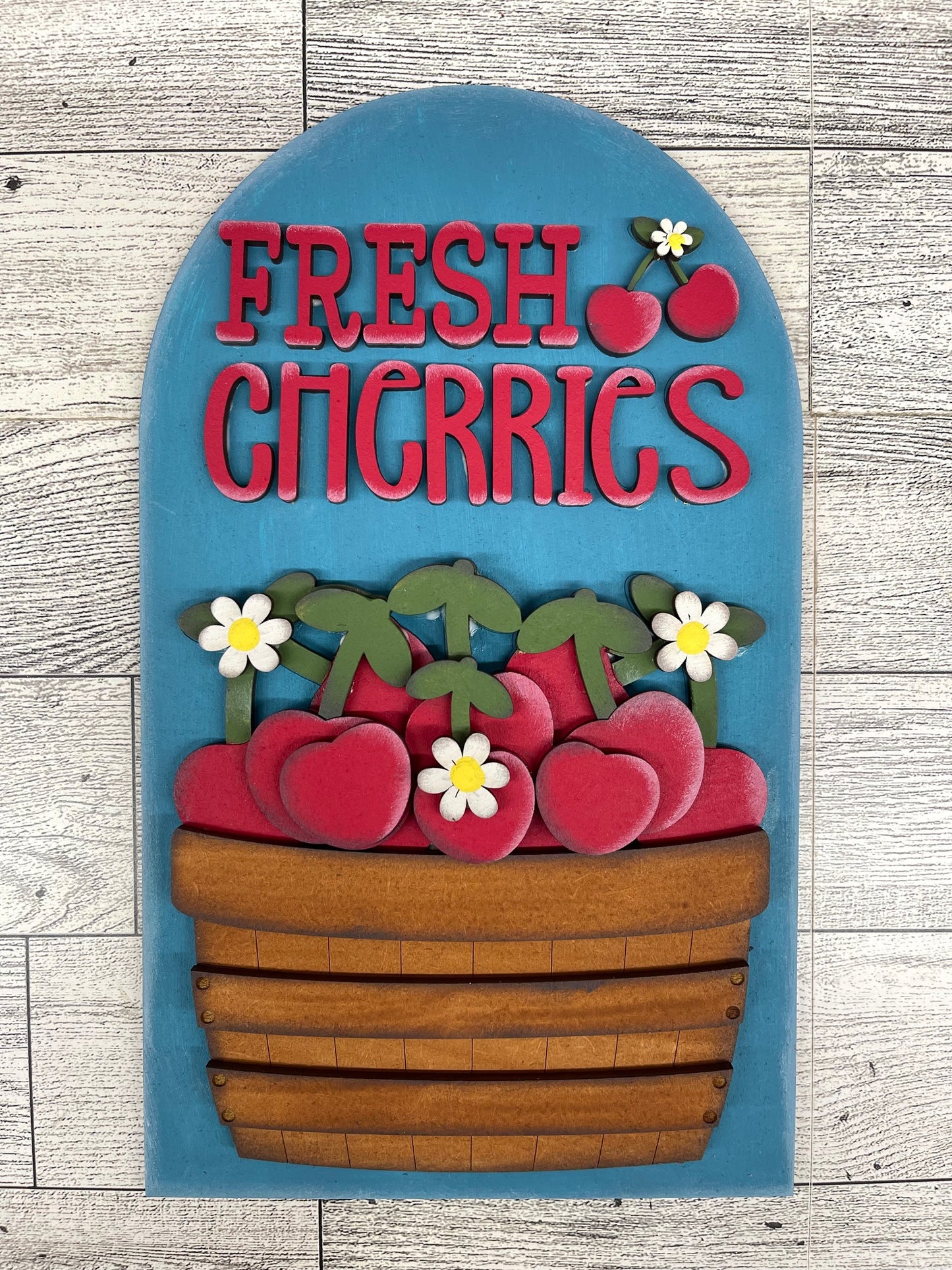 Cherry Basket Arch Frame Insert cutouts - unpainted wooden cutouts, ready for you to paint