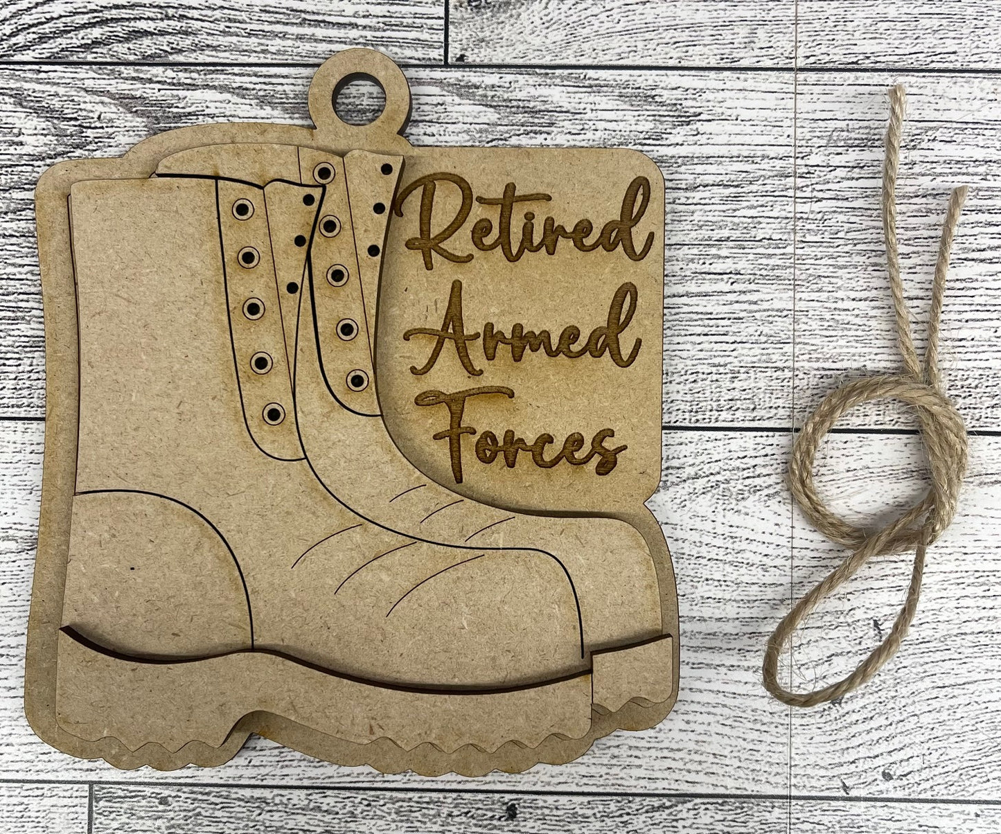 Combat Boots Ornament  cutouts - unpainted wooden cutouts, ready for you to paint (Copy)
