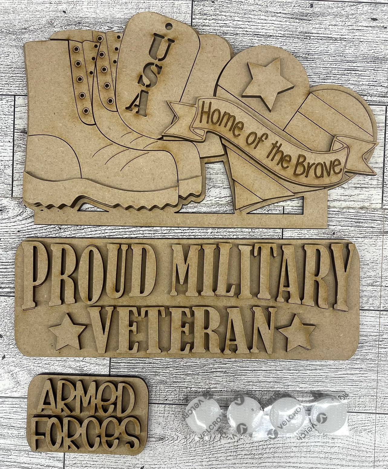 Military Truck Insert cutouts - unpainted wooden cutouts, ready for you to paint