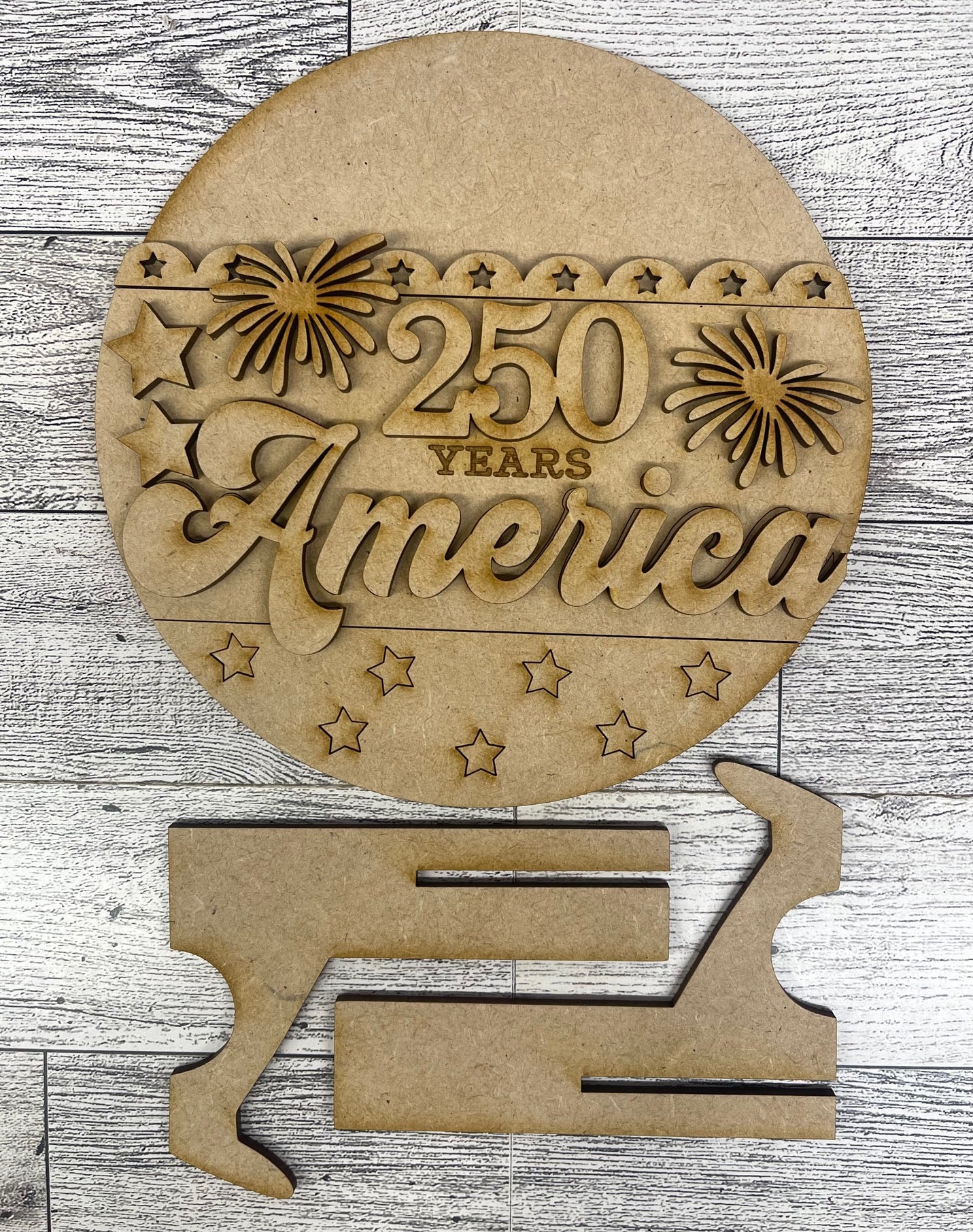 Uncle Sam Patriotic Stander, Word Stander or Sign Trio - unpainted wood cutouts, ready for you to paint