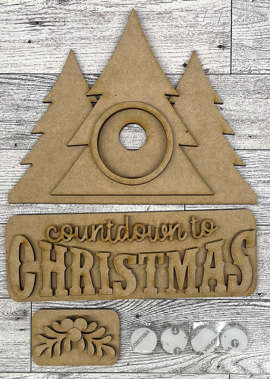 Christmas Tree Countdown to Christmas Truck Insert wood cutouts, unpainted ready for you to paint (Copy)