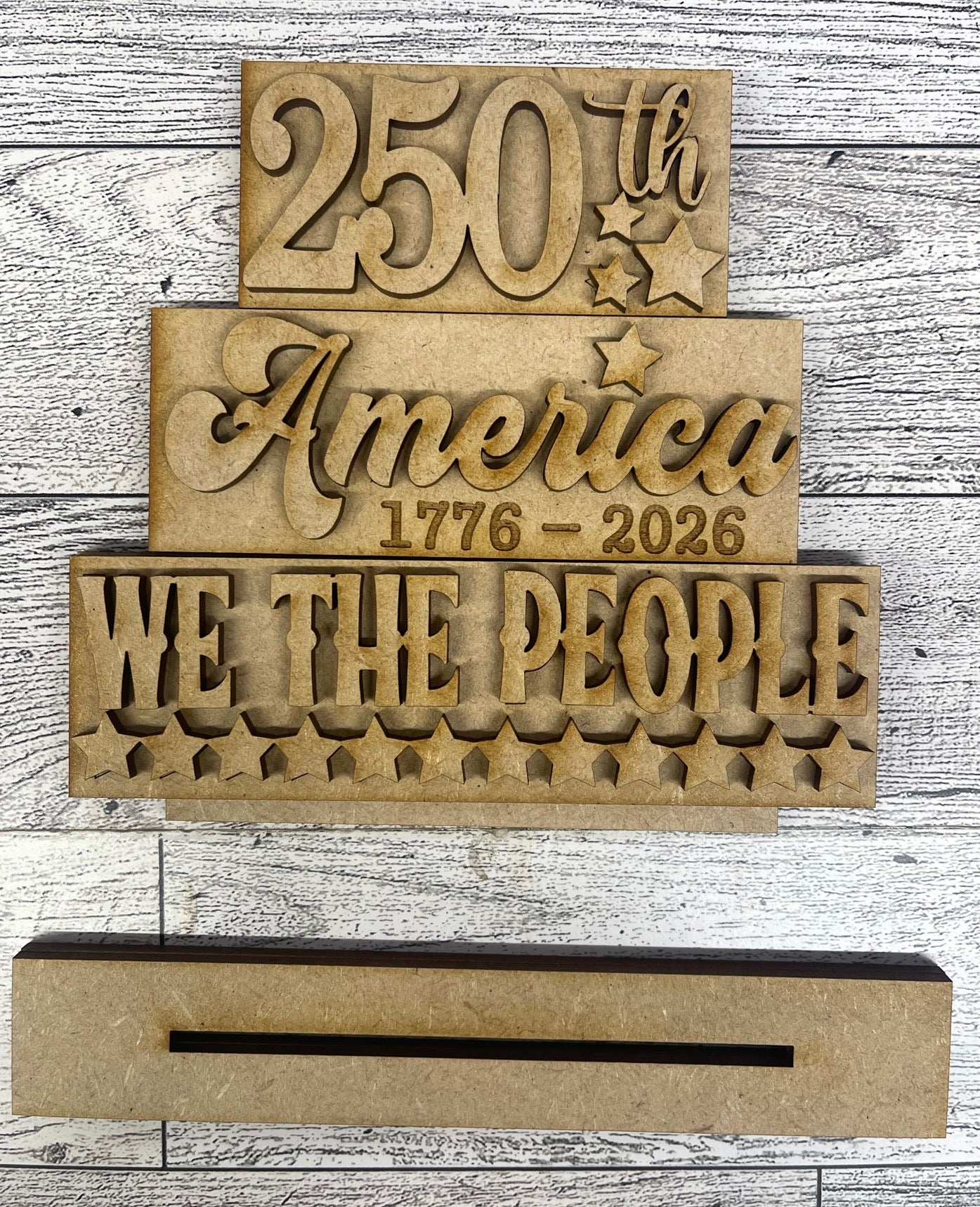 Uncle Sam Patriotic Stander, Word Stander or Sign Trio - unpainted wood cutouts, ready for you to paint
