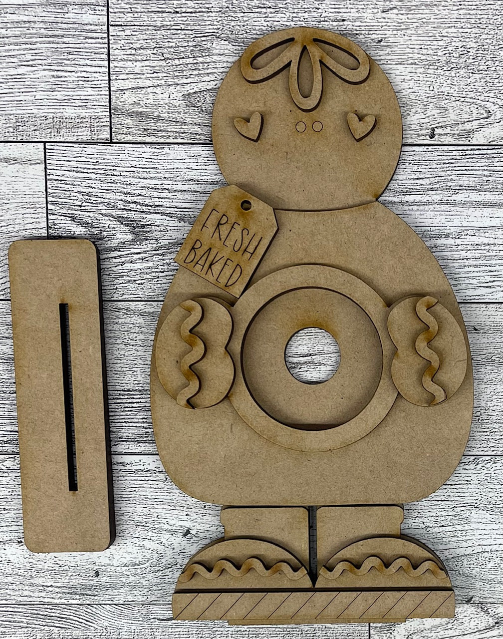 Gingerbread Man Countdown to Christmas wood cutouts, unpainted ready for you to paint