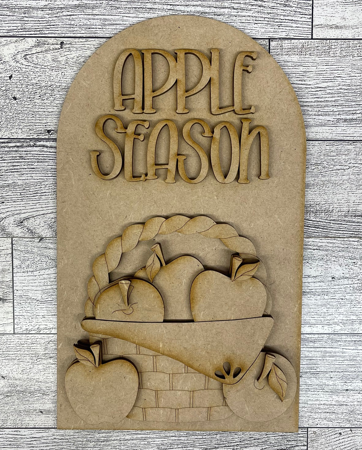 Apple Basket Arch Frame Insert cutouts - unpainted wooden cutouts, ready for you to paint