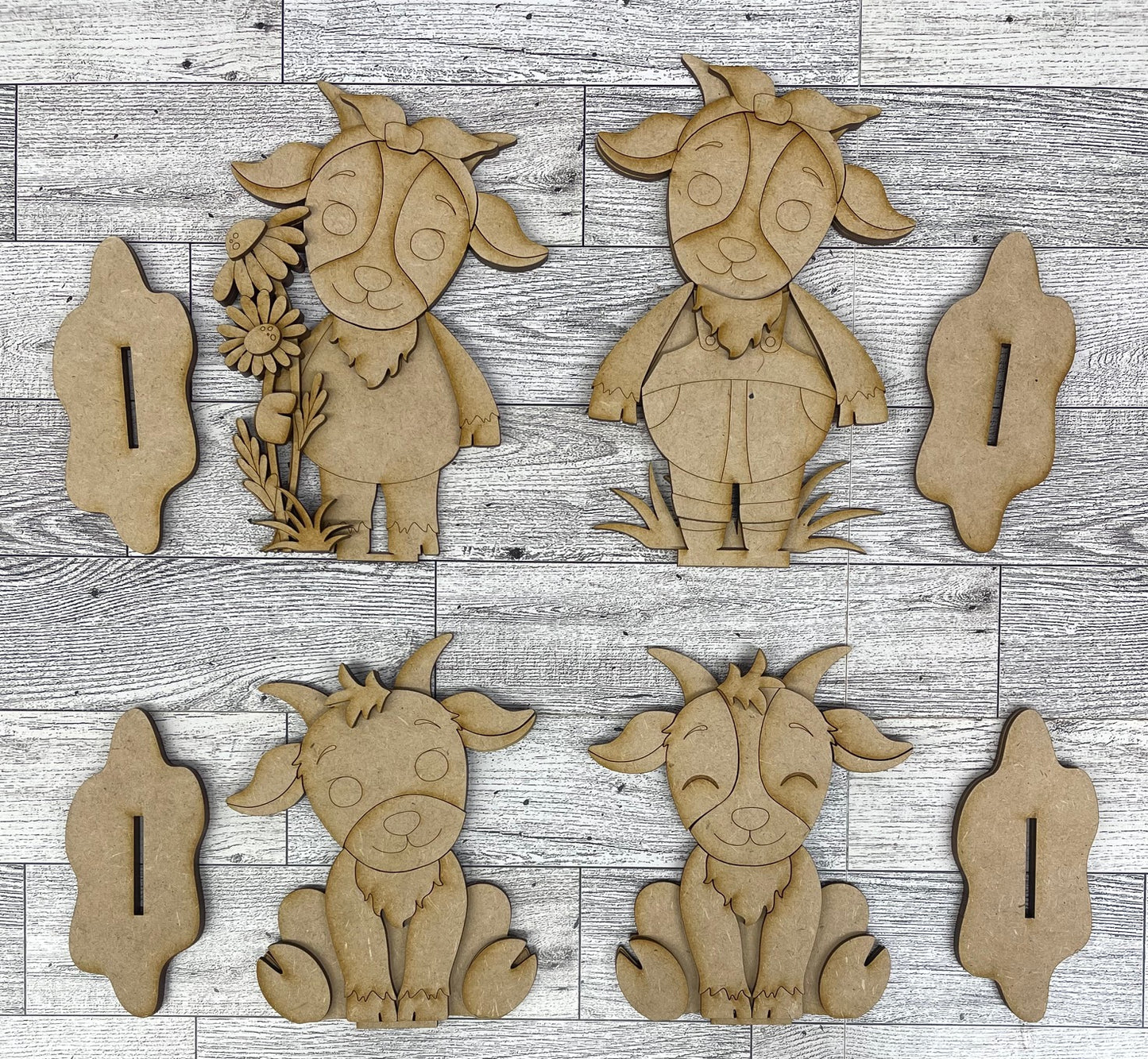 Goat Standers - unpainted wooden cutouts, ready for you to paint