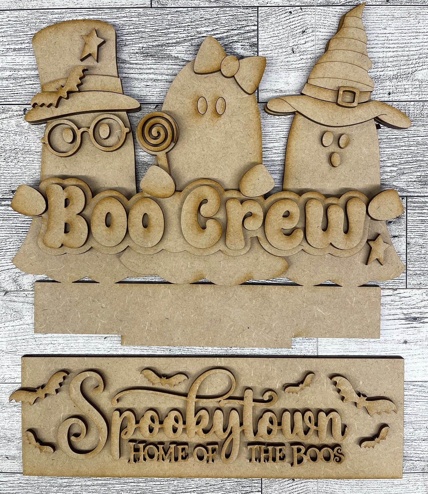 Spook Crew - Halloween Insert for Changeable Window Box unpainted wood cutouts, ready for you to paint