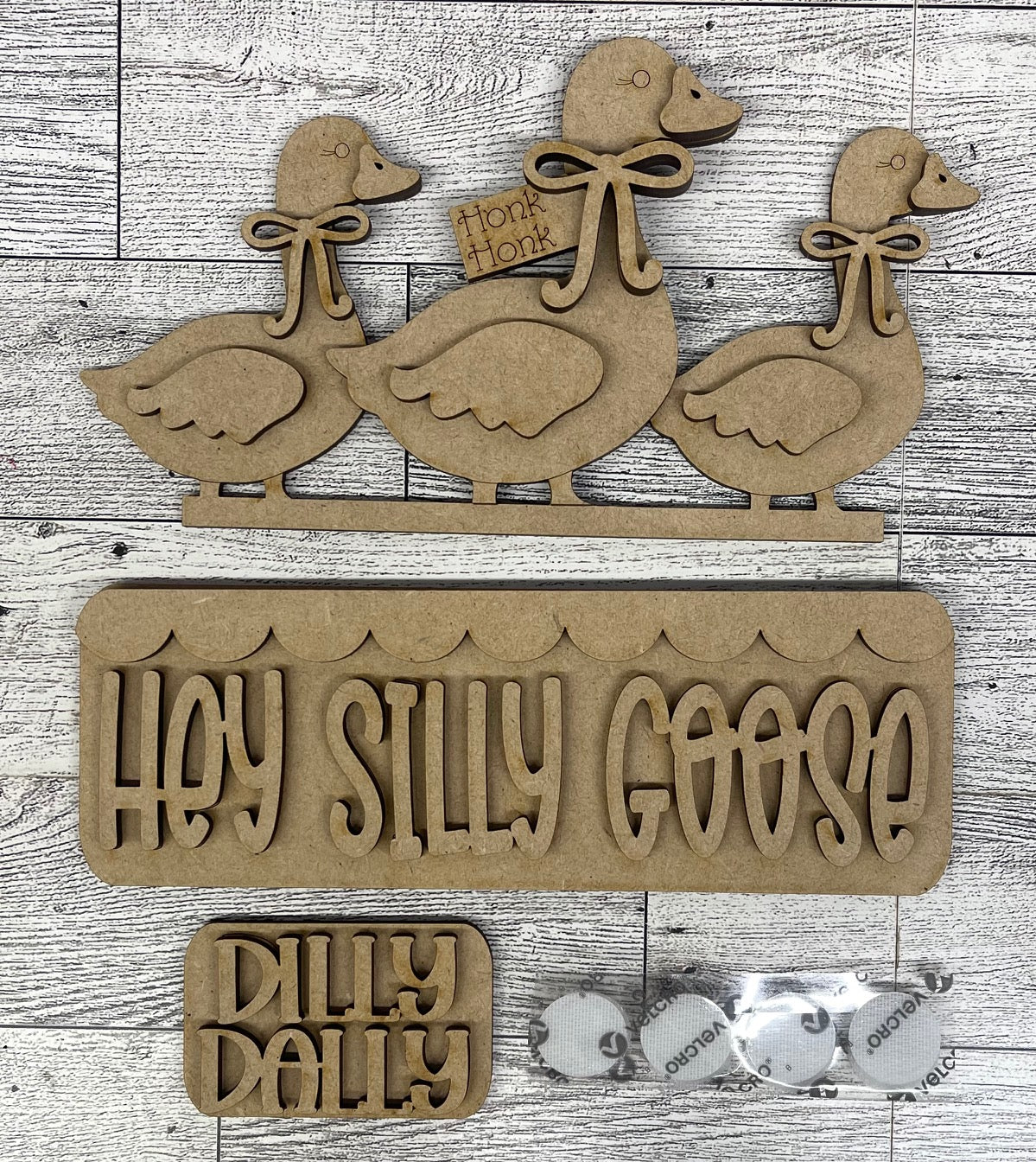 Hey Silly Goose Truck Inserts - wood cutouts - unpainted wooden cutouts, ready for you to paint