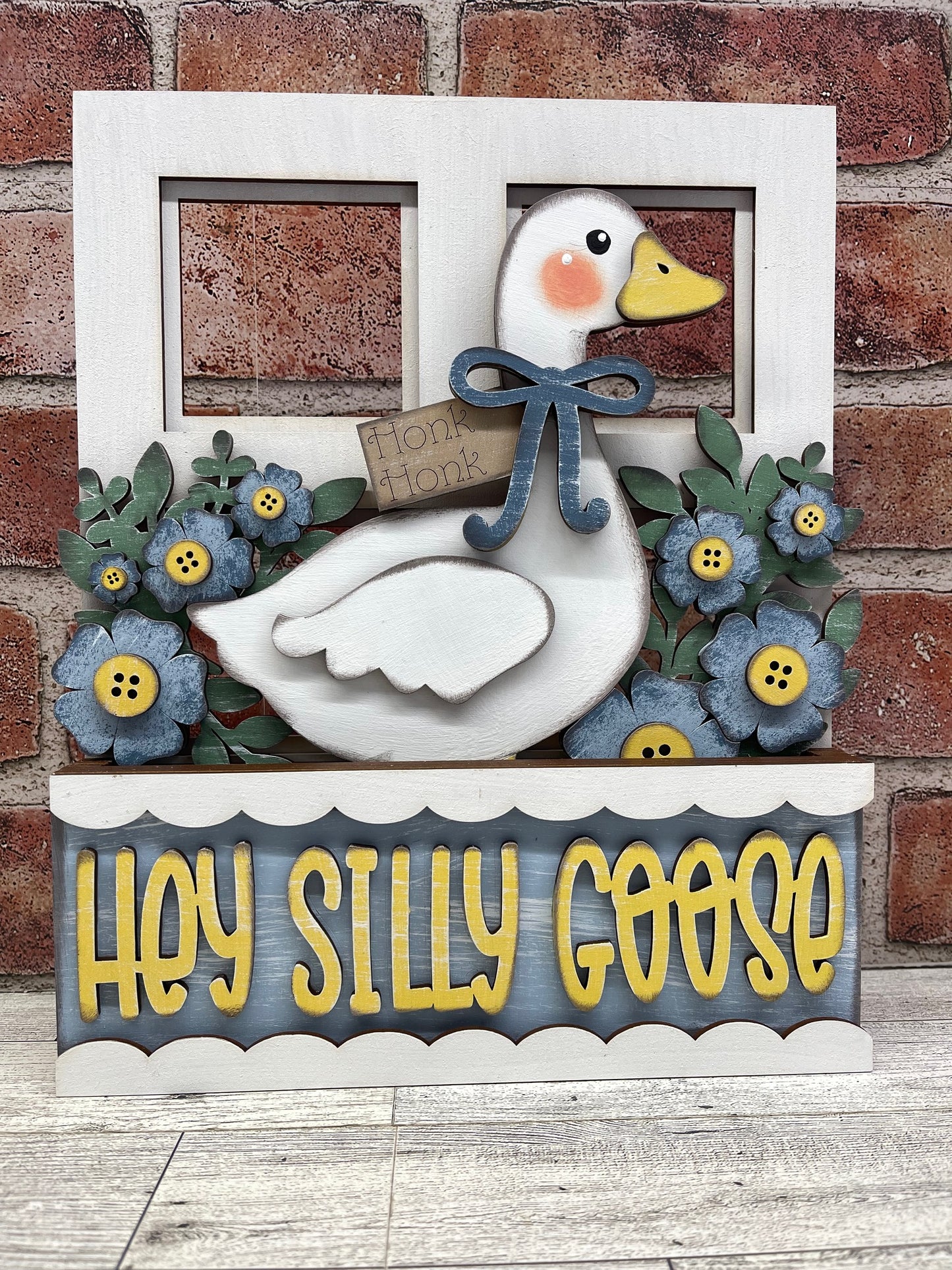 Silly Goose Insert for Changeable Window Box unpainted wood cutouts, ready for you to paint