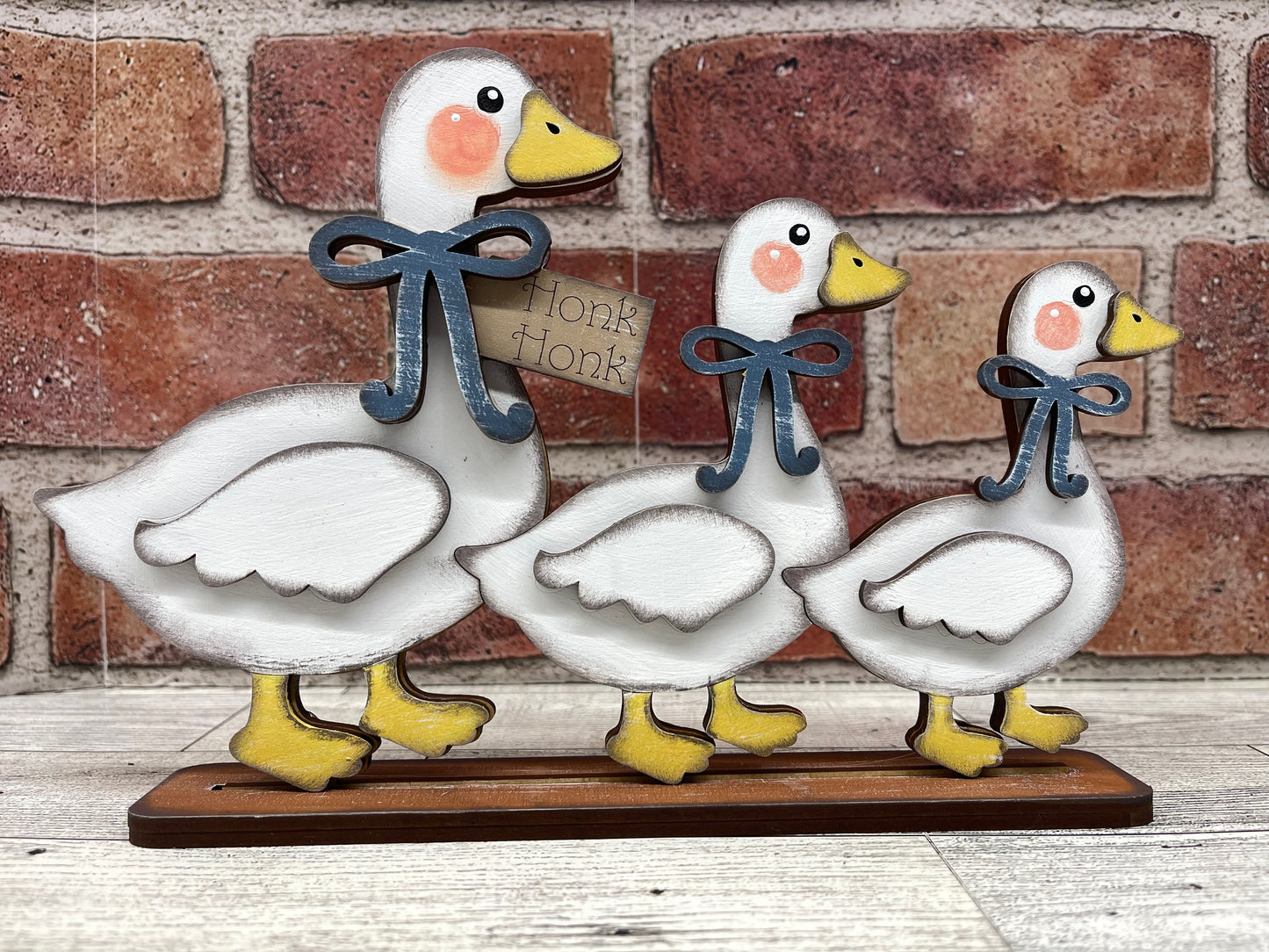 Silly Goose Trio Stander unpainted wood cutouts, ready for you to paint