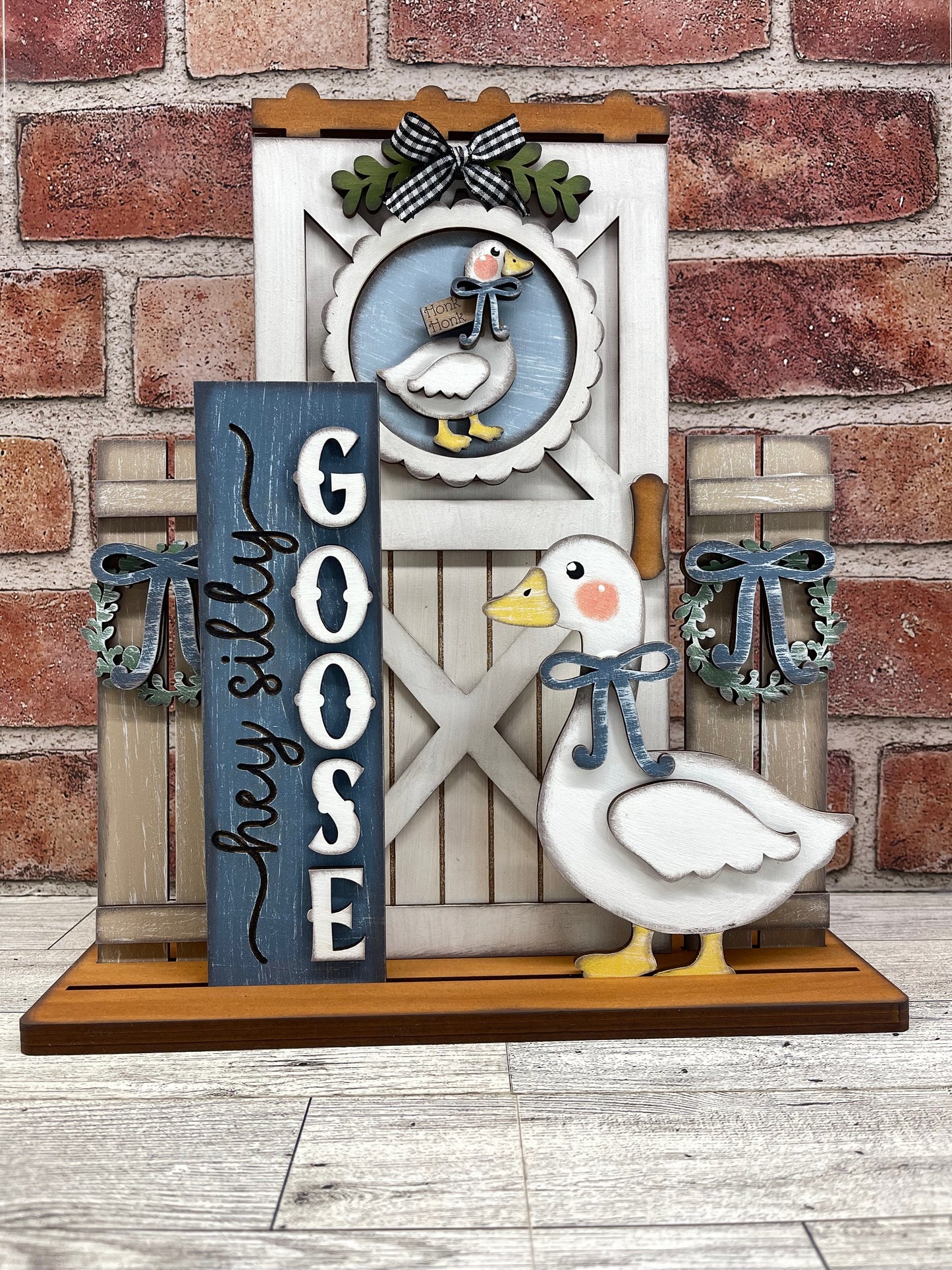 Silly Goose Barn Door inserts - wood cutouts - unpainted wooden cutouts, ready for you to paint