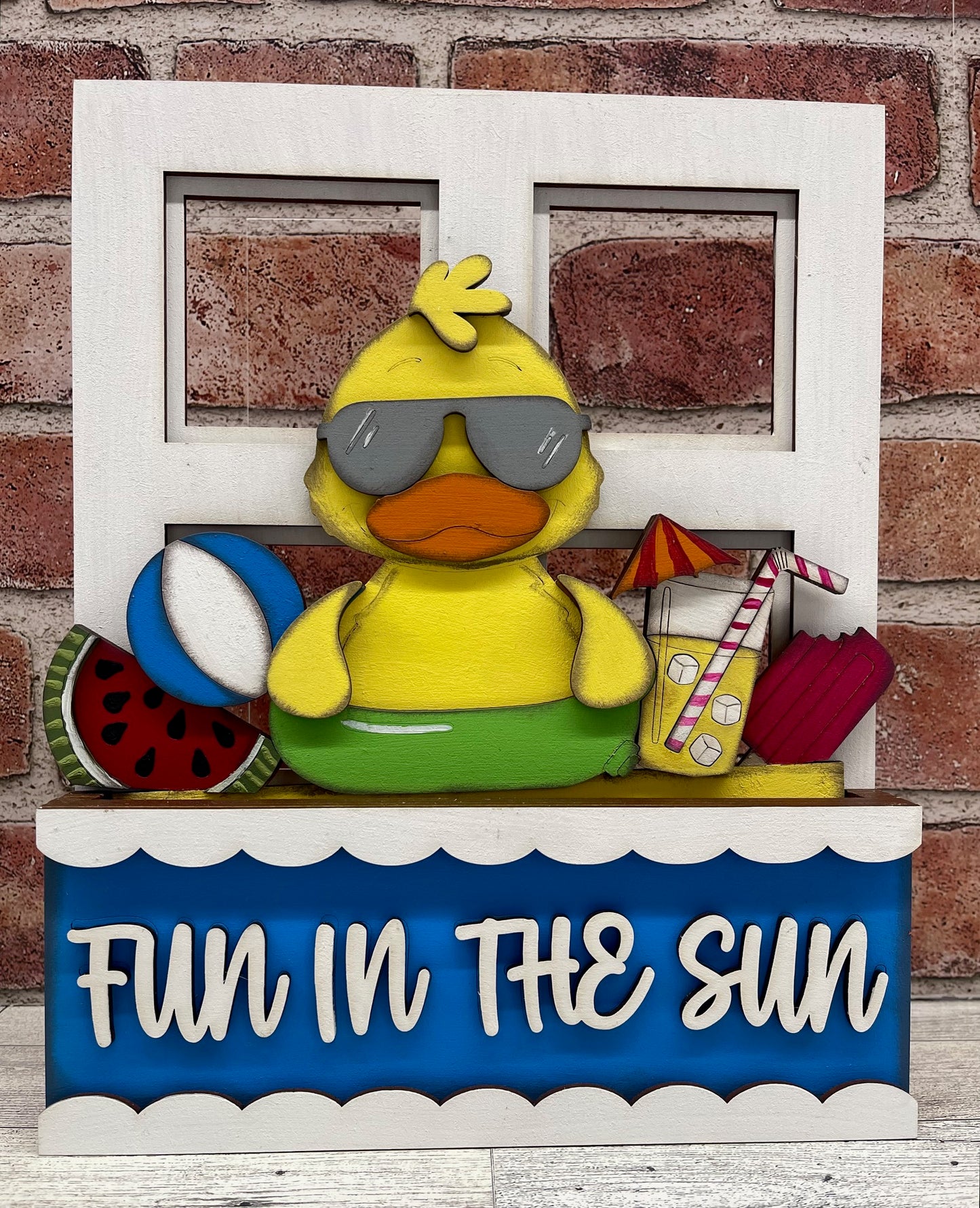 Summer Duck Insert for Changeable Window Box unpainted wood cutouts, ready for you to paint