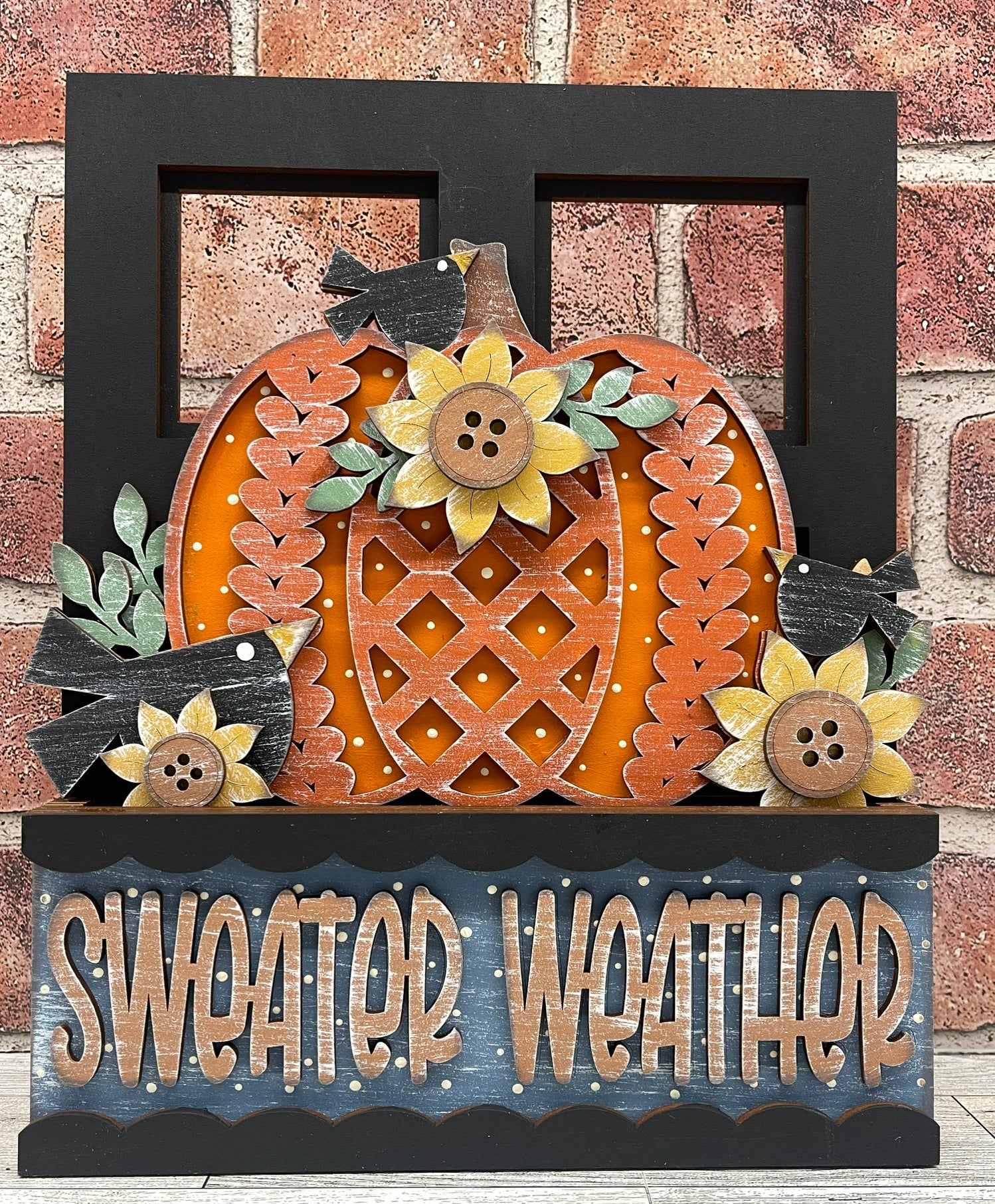 Sweater Weather - Fall Insert for Changeable Window Box unpainted wood ...