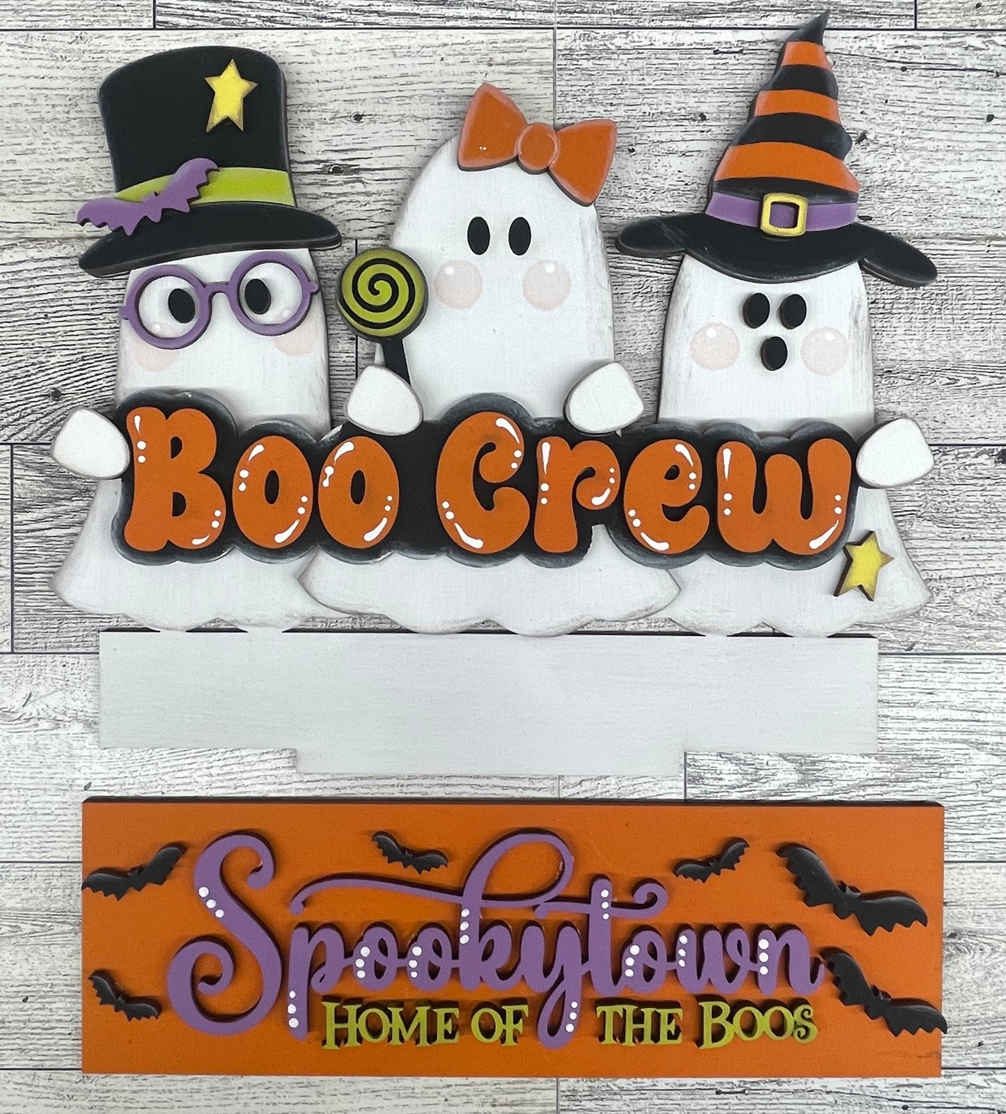 Spookytown Boo Crew - Halloween Insert for Changeable Window Box unpainted wood cutouts, ready for you to paint