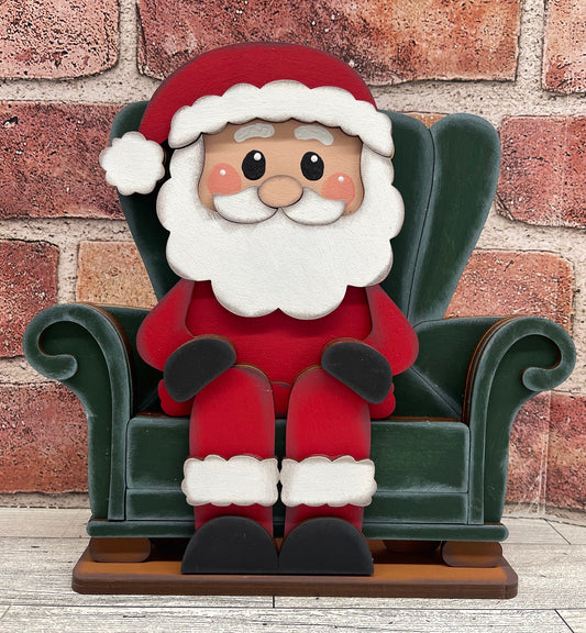 Santa & Mrs. Claus Shelf Sitters and Chair or Couch - unpainted wood cutouts, ready for you to paint