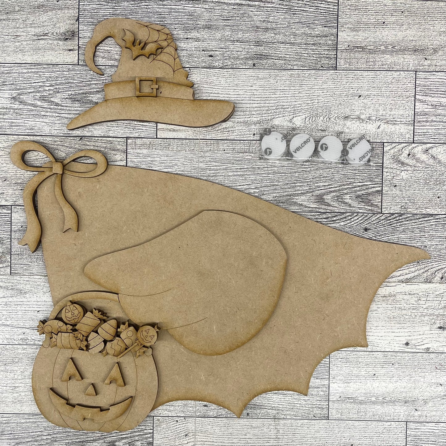 Halloween Witch Outfit Only for Large 22 inch Front Porch Goose Stander - Unpainted wood cutouts ready for you to finish