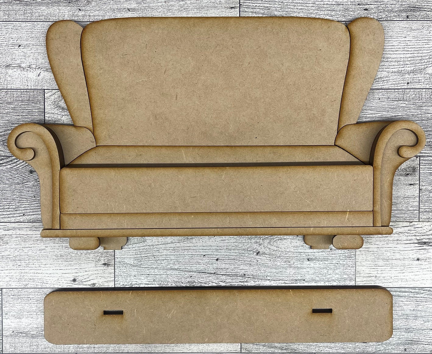 Silly Goose Shelf Sitters and Couch unpainted wood cutouts, ready for you to paint