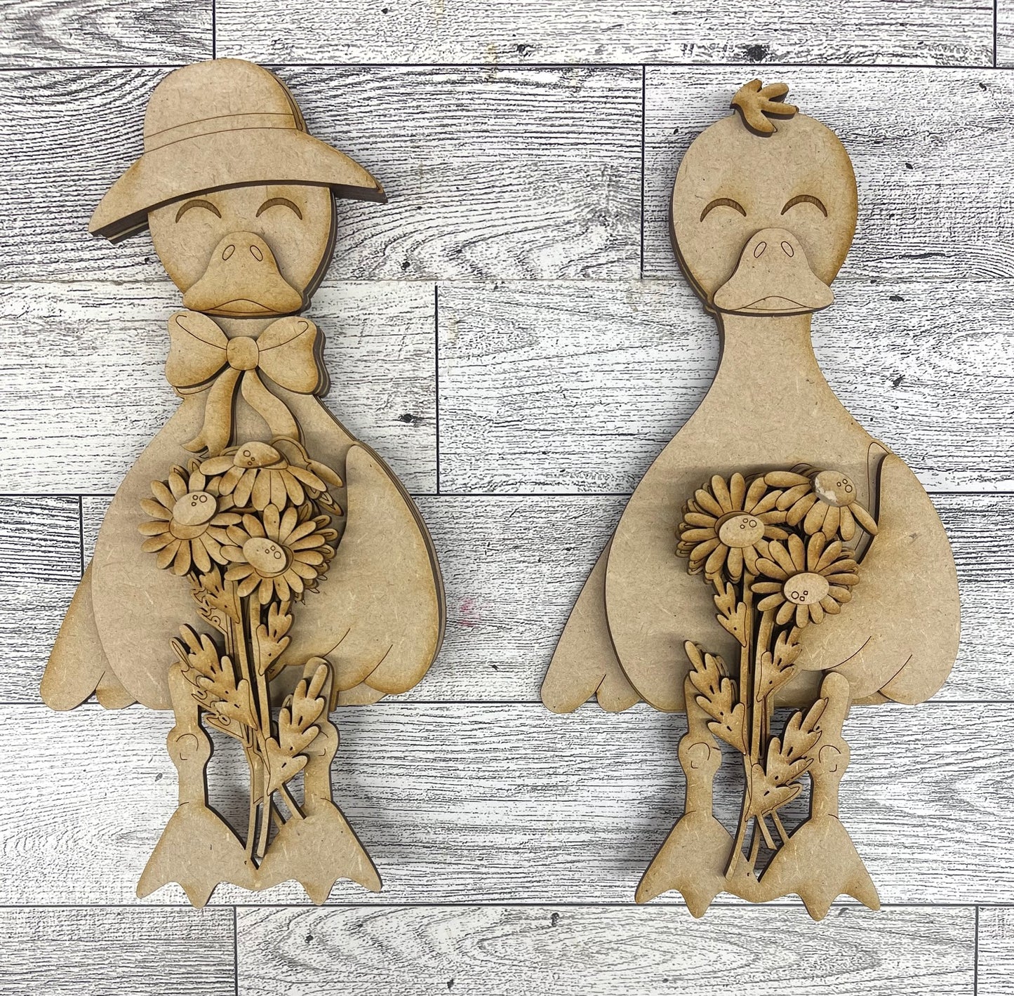 Silly Goose Shelf Sitters and Couch unpainted wood cutouts, ready for you to paint