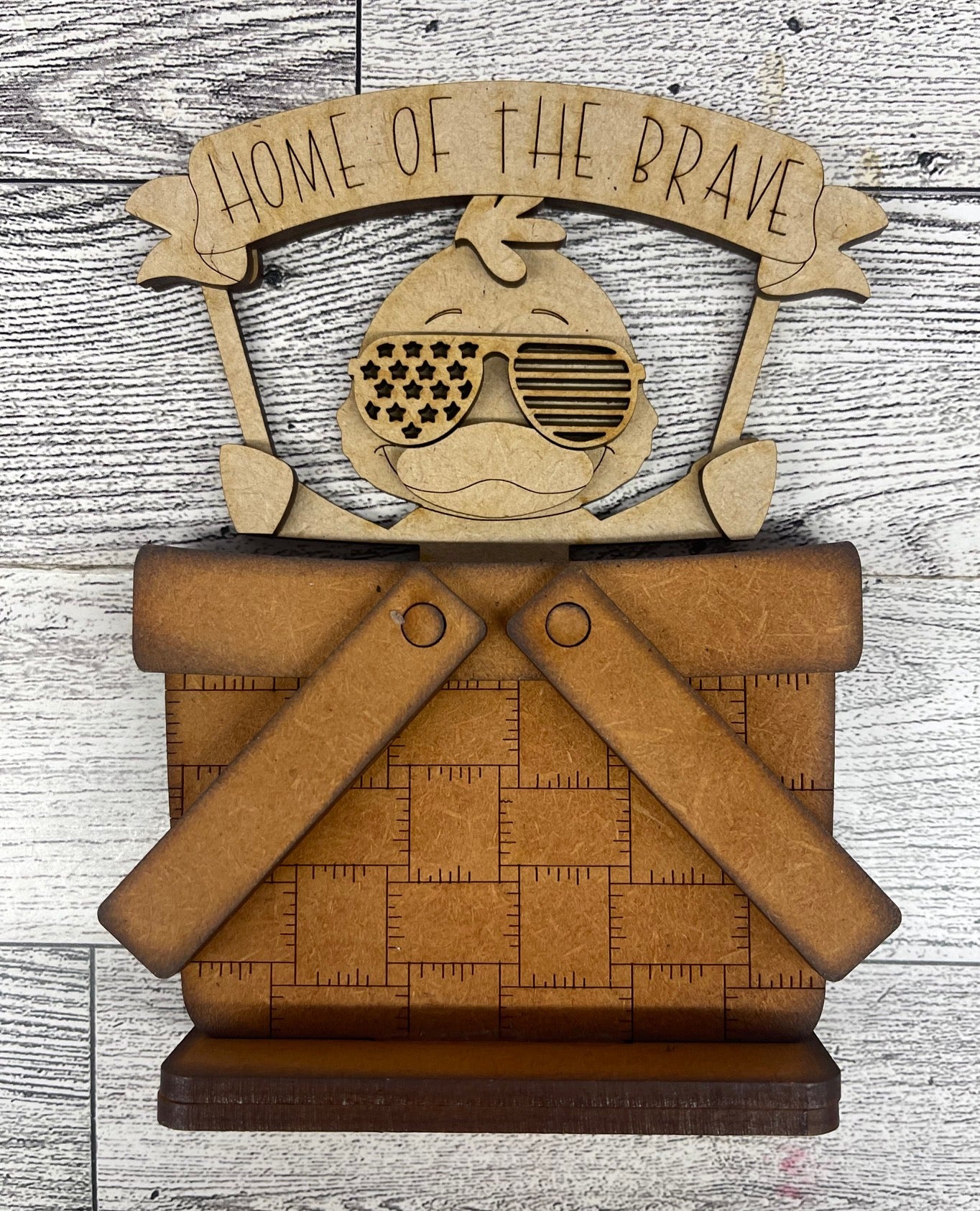 Patriotic Duck Basket Insert Add-On - unpainted wood cutouts, ready for you to paint