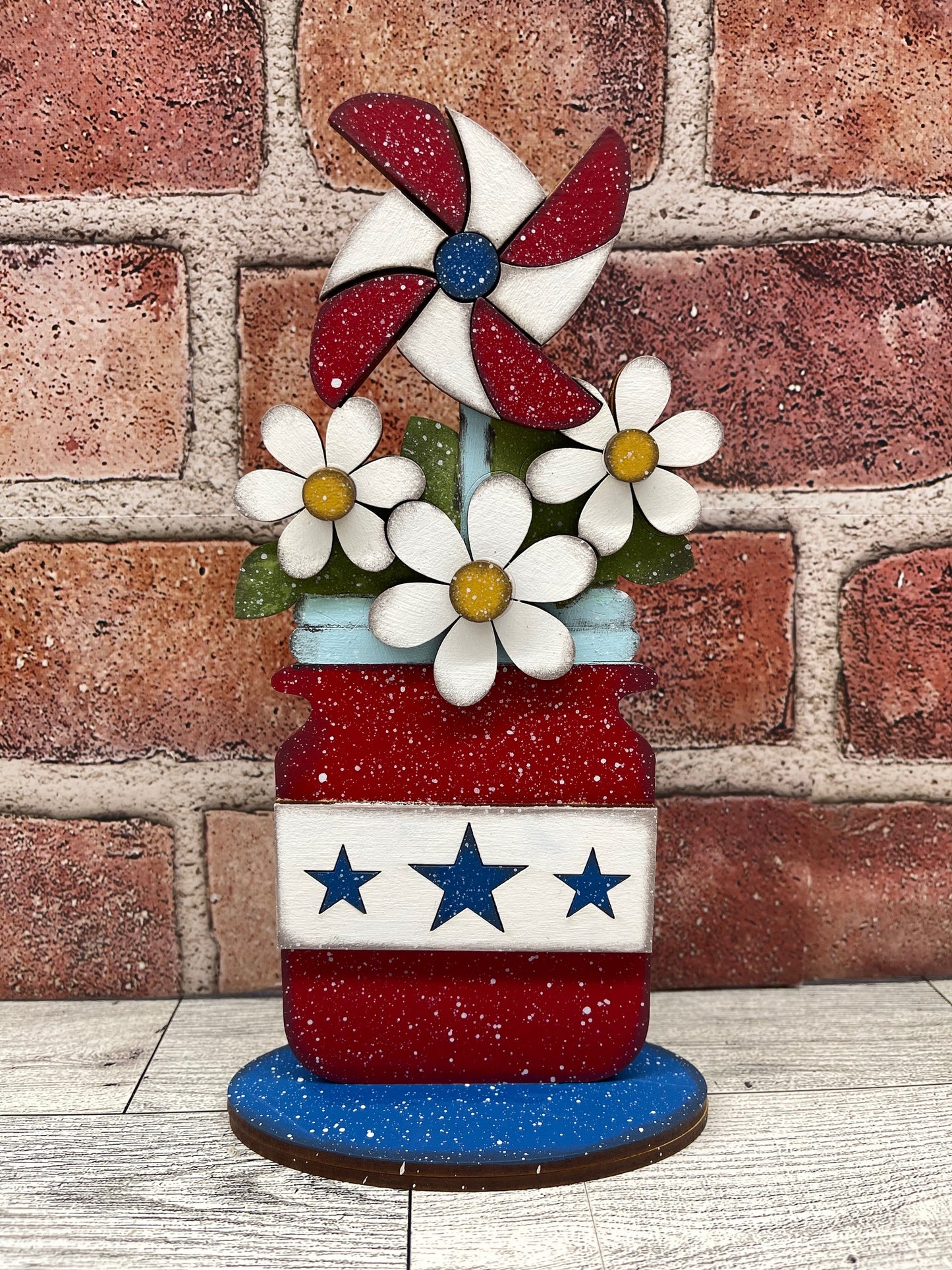 June Monthly Craft Kit -  Patriotic themed - does not include frame or plain arch or HOME arch frame sold separately - unpainted ready for you to finish