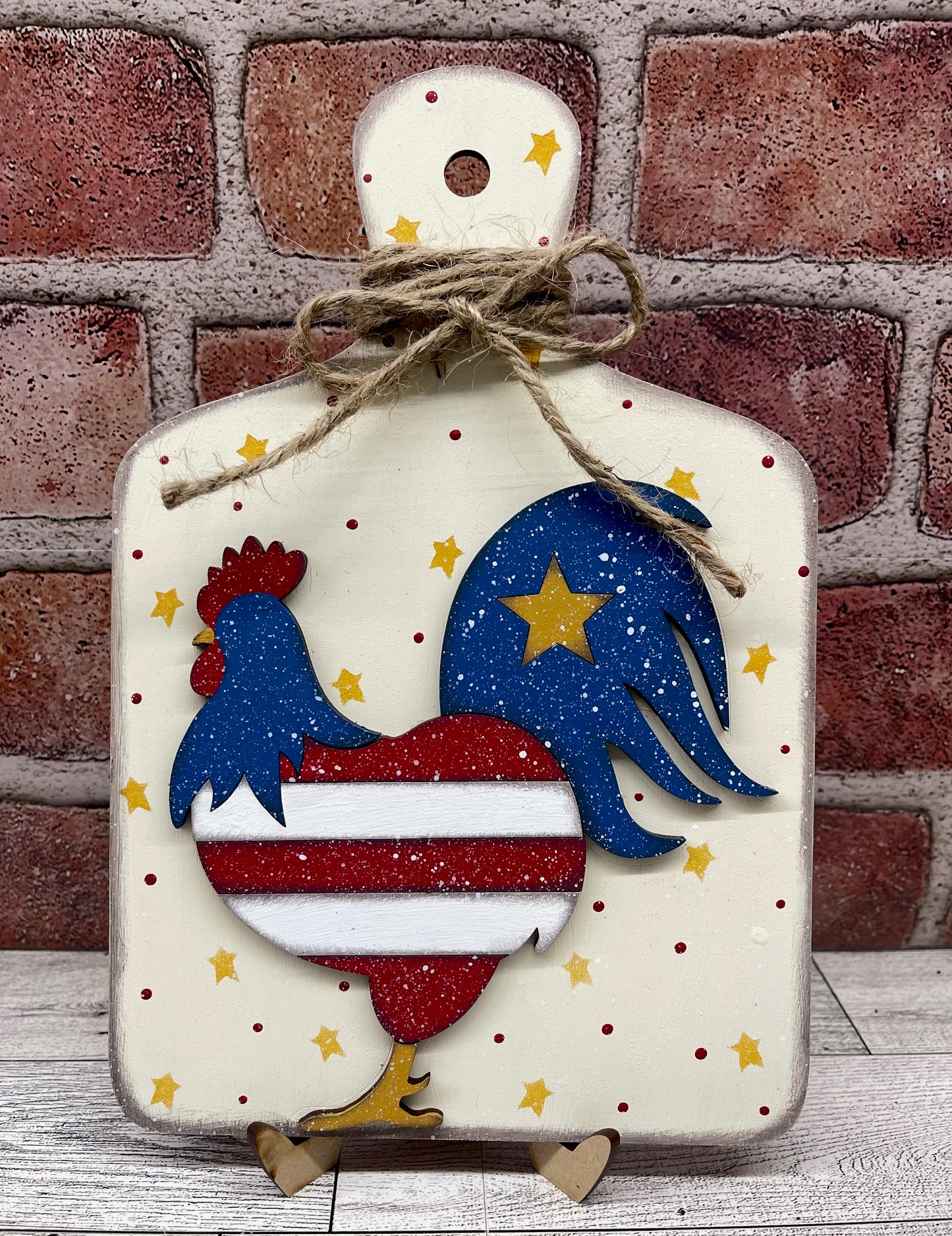 Patriotic Chicken Sign Kit - unpainted wood cutouts, ready for you to paint
