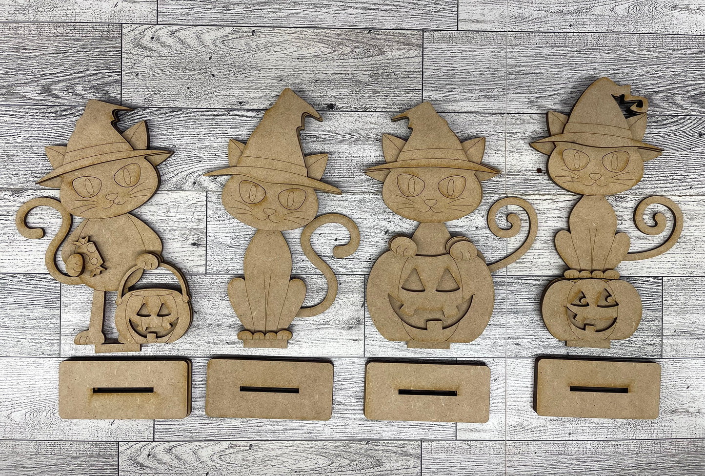 Halloween Cat Standers - unpainted cutouts, ready to paint