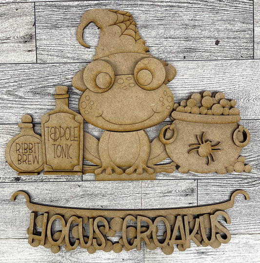 Halloween Frog Insert for Picket Fence unpainted wood cutouts, ready for you to paint