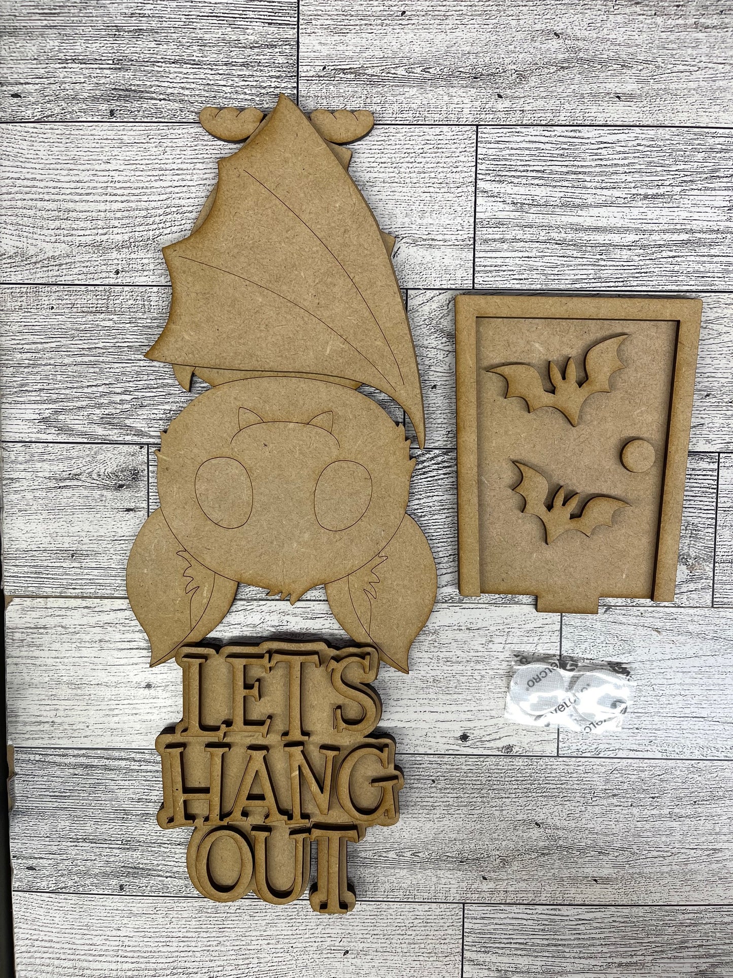 Halloween Bat Birdhouse Insert - unpainted cutouts, ready to paint