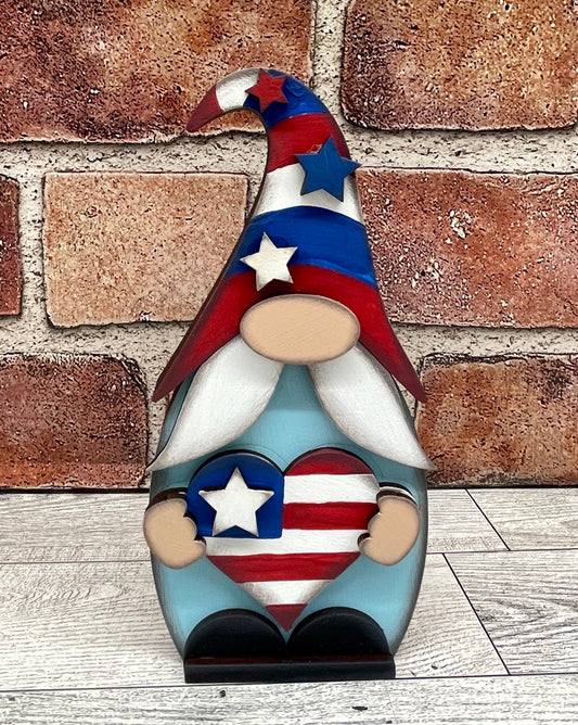 Painted Mini Patriotic Gnome