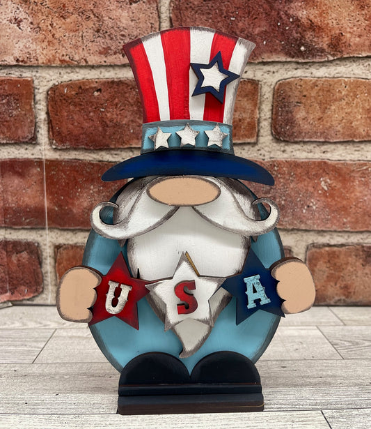 Painted Patriotic Gnome with USA